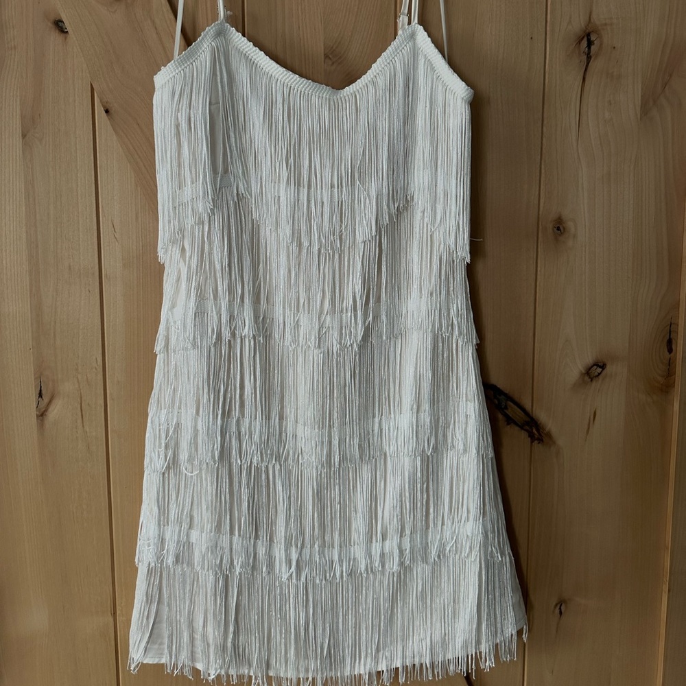 Women’s white tassel dress